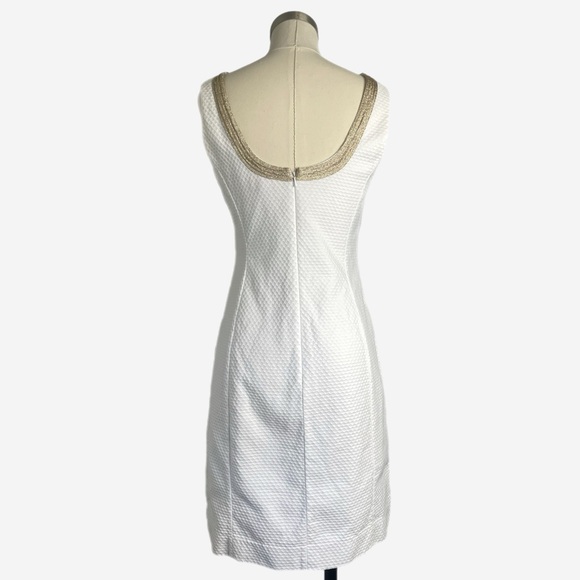 Lily Pulitzer White Resort Bentley Gold Braid Soutache Shift Dress size 4 - Picture 5 of 13